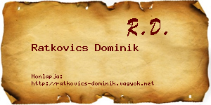 Ratkovics Dominik névjegykártya